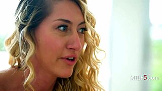 Petite curvy milf convinces cute friend to blow her boyfriend's cock in hot threesome!