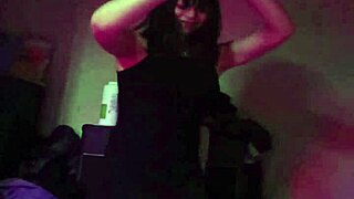 Sexy redhead latina wife dances then sucks my cock deep with juicy ass shaking