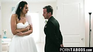 Best man, ready to deepthroat and ride Bella Rolland's monster cock before wedding?
