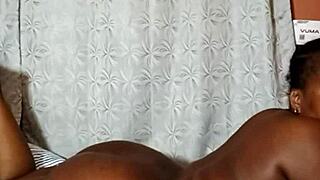 wanna see my chubby ebony roommate's fat ass pussy in the bathroom? watch this...
