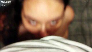 Mc Akira offers her tasty asshole until creampie then sucks it clean in bedroom bliss
