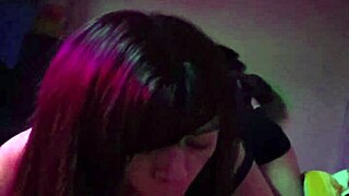 Sexy redhead latina wife dances then sucks my cock deep with juicy ass shaking