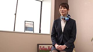 Skinny Japanese Cabin Attendant Big Ass Toy Fuck Debut