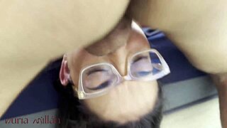 photoshoot turns sloppy with brunettes deepthroating licking and swapping cum in wild threesome