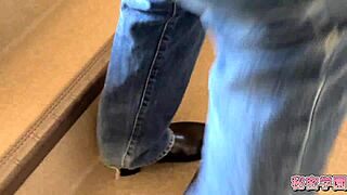 i pull out my cock and cum hard inside the tight rubber bloomer while masturbating solo in secret