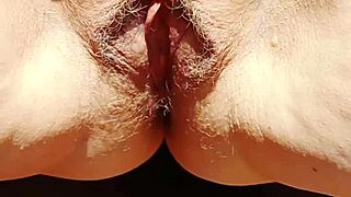 Maturemom's Hairy Cunt Gapes Wide Legs Spread Beaver Flash