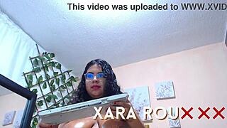 latina watches herself ride dildo in mirror doggystyle