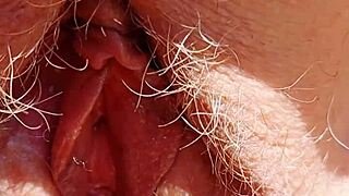 Maturemom's Hairy Cunt Gapes Wide Legs Spread Beaver Flash