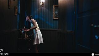 imagine coco bae frozen as horny brunette fingers and licks her wet pussy till squirting lesbian scissoring