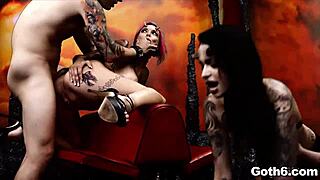 Hell Satan Diabolical Orgy Unleashes Brunette Teen Gangbang with Big Cock Deepthroats and Pussy Licking
