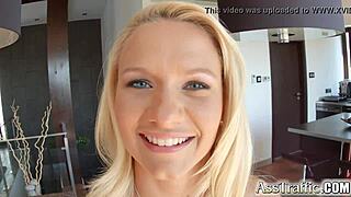 18yo casting teen's tight ass interview turns anal swallow