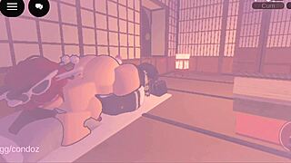 i fuck hot futanari girl hard in roblox till she cums from anal pounding