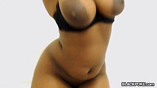 Curvy Ebony Babe Jiggles Big Tits And Massive Butt For Camera