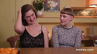 Emma and Amanita slam strap-on deep in intense lesbian fuck