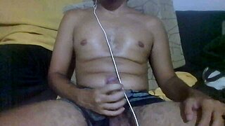 jerk that huge brazilian cock to my heavy dirty talk masturbation instructions in bedroom!