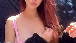 imagine milf's big natural tits bouncing outdoors while she smokes seductively