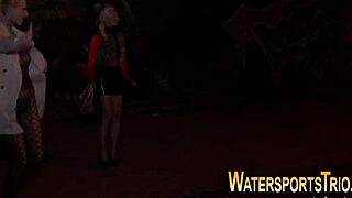 old lesbians in stockings perform golden shower fetish in high definition glamour
