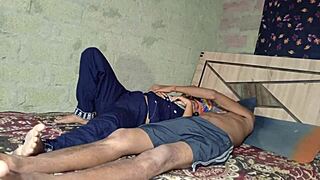 desi girlfriend calls him over for a steamy dorm room hookup session