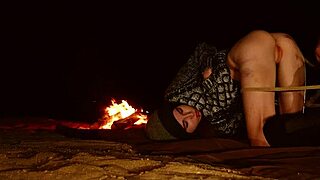brooke johnson tied in desert for first time anal stretching fingers paddling and ass to mouth