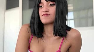 digna morales chats dirty then rides cock doggystyle swallowing cum passionately