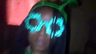 intense sloppy deepthroat from skinny ebony teen on monster bbc for st patrick's day