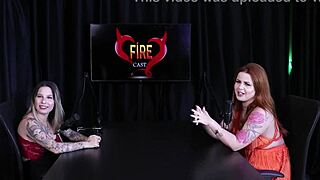 Hey ruiva safada flashes her huge natural tits after admitting she's always been an exhibitionist ready for menage and carnival samba in wild spot.