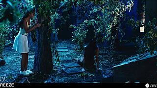 imagine coco bae frozen as horny brunette fingers and licks her wet pussy till squirting lesbian scissoring