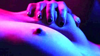 stunning lesbians chain wet pussy licks in erotic train