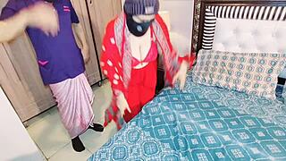 Indian stepdad bareback anal fucks BBW stepdaughter doggystyle with dirty talk NetuAndHubby