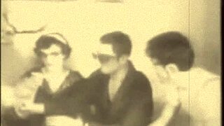 vintage grannies get horny in retro group scene with hairy pussies