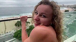 Creampie anal on the balcony in rio de janeiro