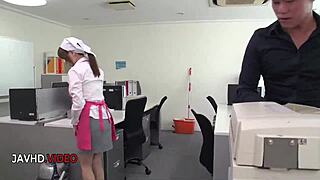asian office lady chihiro akino sucks cock hard then takes creampie