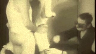 vintage grannies get horny in retro group scene with hairy pussies