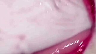 Stepmom shows off her super wet pussy with red lipstick