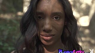 glamorous big tits ebony babe brookliyn wren strips naked outdoors feeling so exposed n adorable