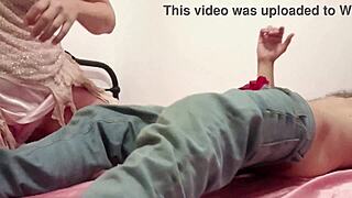 French Clothed Amateur Fucks Tight Pussy and Licks Juicy Ass Hole