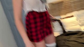 good girl with long legs shows up for shoot but ends up using sex toys