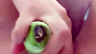 Latina inserts banana in vagina and squirts hard