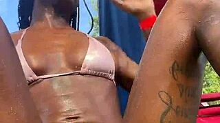 Petite Caribbean Beauty Flashes Pretty Pussy In Jamaica Public Outdoors