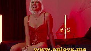 horny white witch and black demon in halloween oral