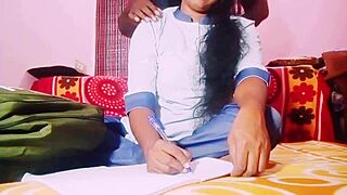 indian teen big boobs girl rides neighbor uncle with telugu dirty talk