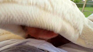 neighbors might catch risky backyard public swallow cum any second