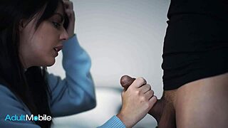 Curious Whitney Wright spreads wet shaved pussy and rides her boyfriend's brother's huge cock moaning hard