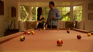 She lost the pool game to husband. Then offered her body intimately after defeat.