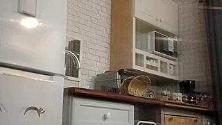 whoa spicy ukrainian slut rides monster bbc in kitchen chaos! 🍆💦