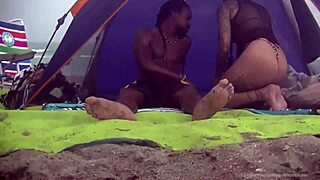 Helena films exhibitionist wife stefanie on nude beach