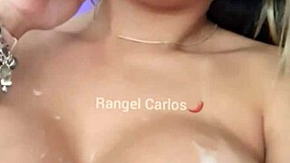 Lick All His Cum Off My Big Tits?