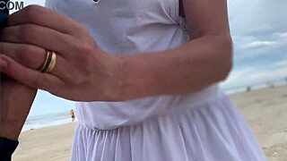 busty milf makes me finish outside