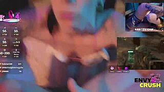 Gamer Girl In Kitty Bikini Drools Over Big Cock