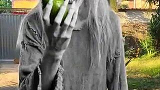 Boiled torrando femboy eats avocado after anal